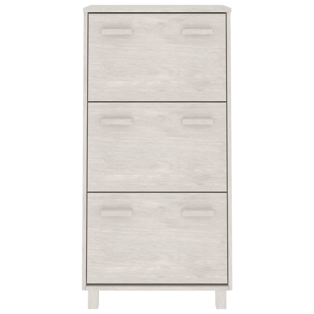 vidaXL Shoe Cabinet HAMAR 59.5x35x117 cm Solid Pine Wood Honey Brown