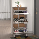 vidaXL Shoe Cabinet HAMAR 59.5x35x117 cm Solid Pine Wood Honey Brown