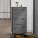 vidaXL Shoe Cabinet HAMAR 59.5x35x117 cm Solid Pine Wood Honey Brown