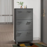 vidaXL Shoe Cabinet HAMAR 59.5x35x117 cm Solid Pine Wood Honey Brown