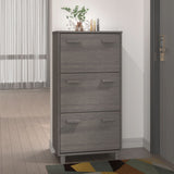 vidaXL Shoe Cabinet HAMAR 59.5x35x117 cm Solid Pine Wood Honey Brown