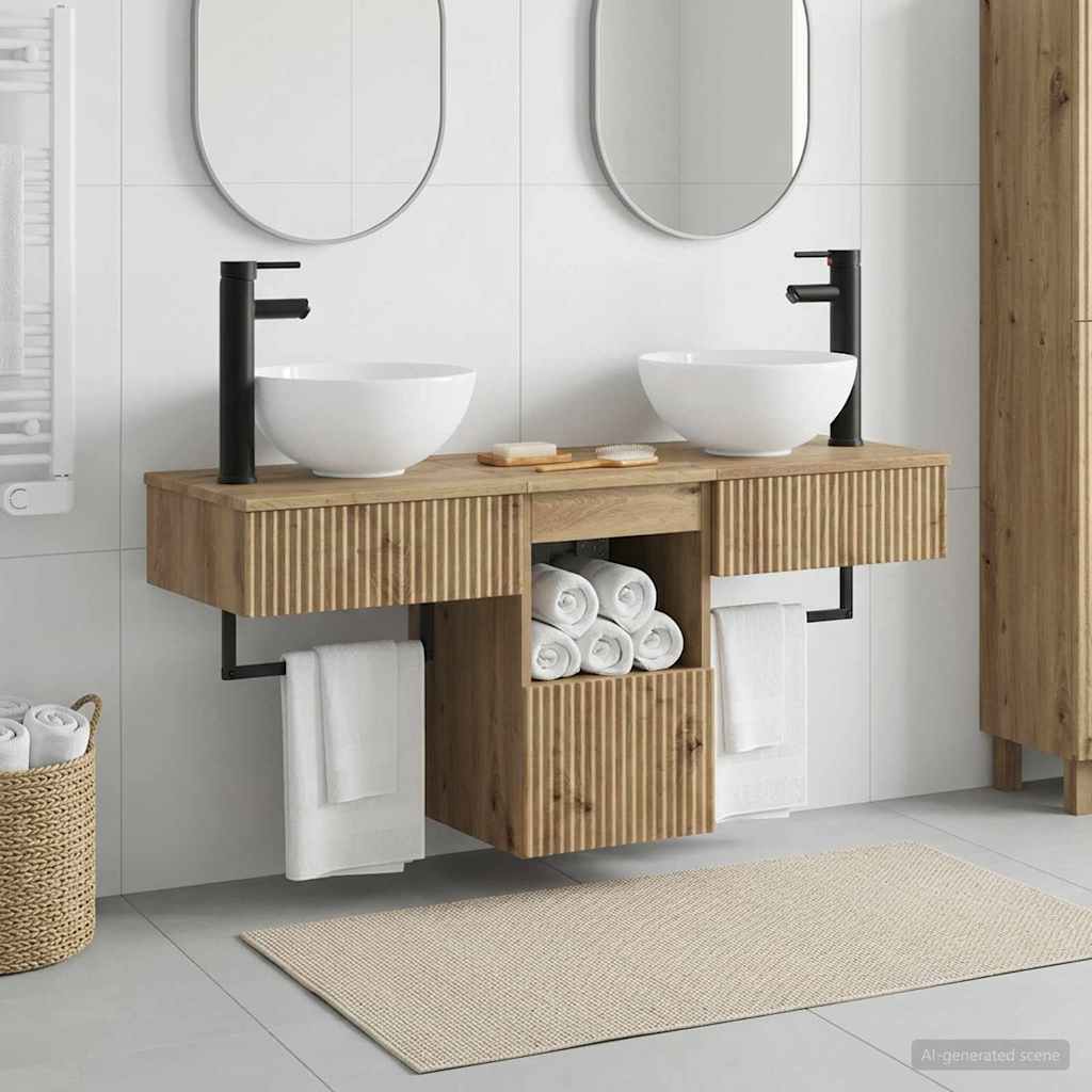 vidaXL Badkamermeubel Set 3 st Wit Bewerkt hout