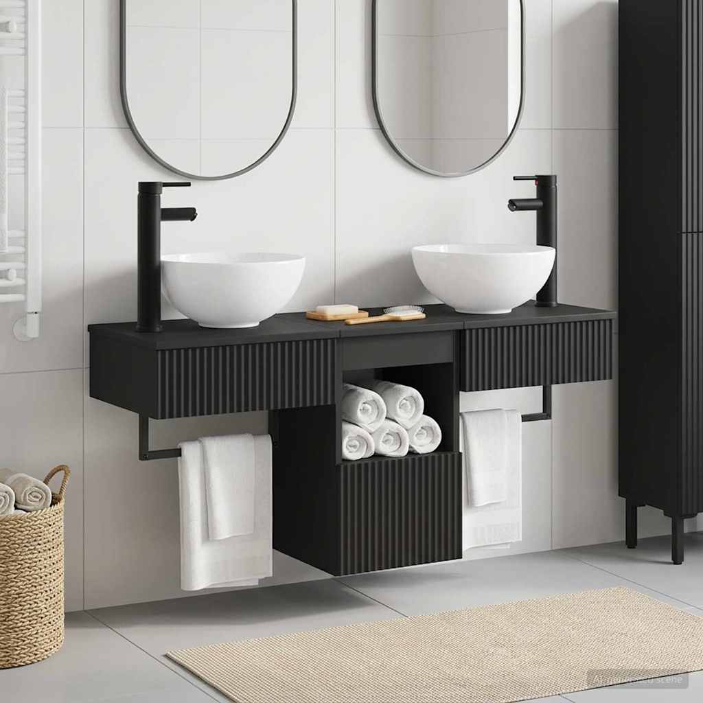 vidaXL Badkamermeubel Set 3 st Wit Bewerkt hout