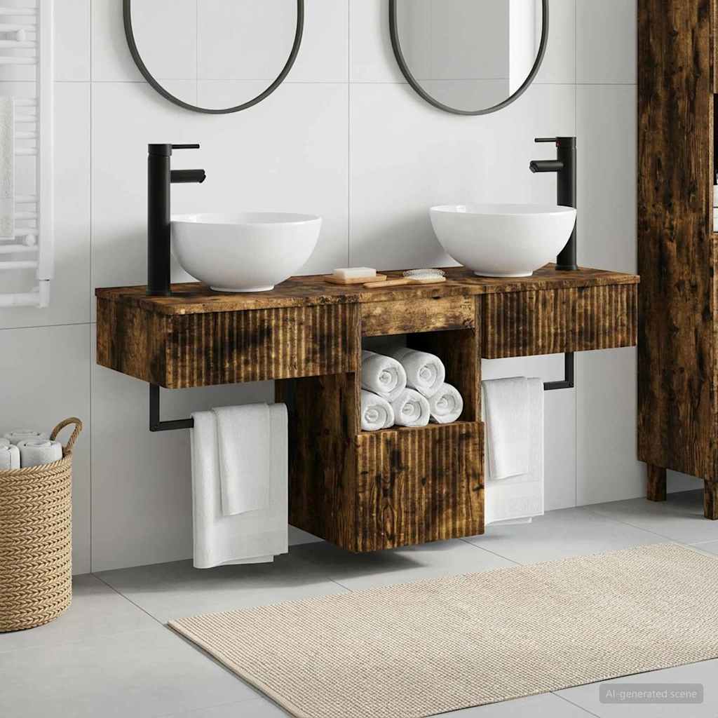 vidaXL Badkamermeubel Set 3 st Wit Bewerkt hout