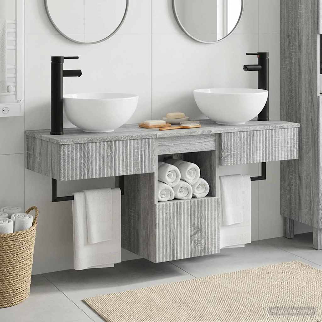 vidaXL Badkamermeubel Set 3 st Wit Bewerkt hout