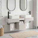 vidaXL Badkamerkast set 3 st Wit 53 x 35 x 39 cm Bewerkt hout