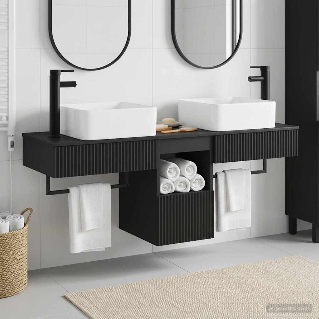 vidaXL Badkamerkast set 3 st Wit 53 x 35 x 39 cm Bewerkt hout