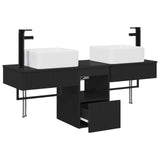 vidaXL Badkamerkast set 3 st Wit 53 x 35 x 39 cm Bewerkt hout