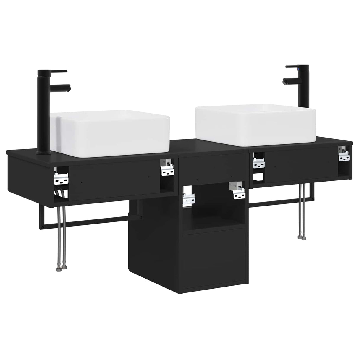 vidaXL Badkamerkast set 3 st Wit 53 x 35 x 39 cm Bewerkt hout