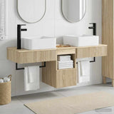 vidaXL Badkamerkast set 3 st Wit 53 x 35 x 39 cm Bewerkt hout