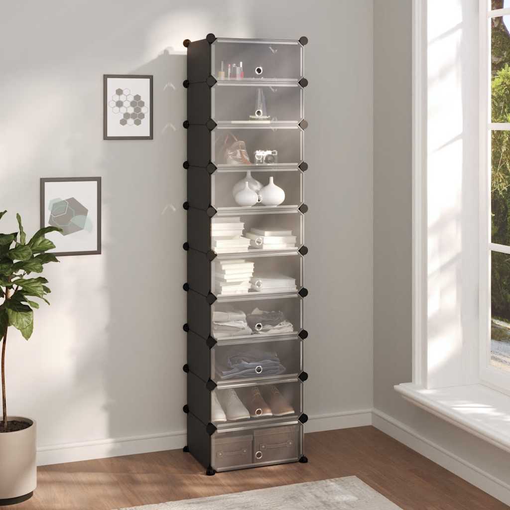 vidaXL Schoenenrek 93x36,5x140 cm polypropeen transparant