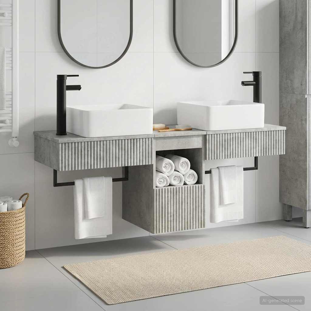 vidaXL Badkamerkast set 3 st Wit 53 x 35 x 39 cm Bewerkt hout