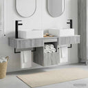 vidaXL Badkamerkast set 3 st Wit 53 x 35 x 39 cm Bewerkt hout