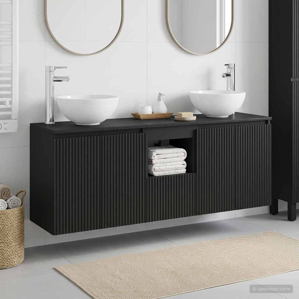 vidaXL Badkamerkast set 3 st Wit 49,5 x 35 x 63 cm Bewerkt hout