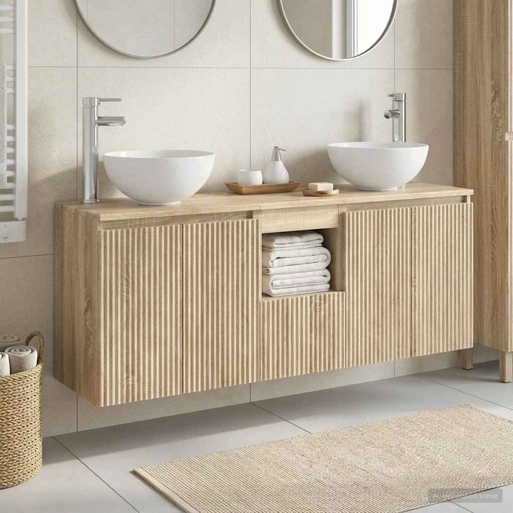 vidaXL Badkamerkast set 3 st Wit 49,5 x 35 x 63 cm Bewerkt hout