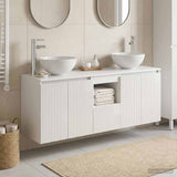 vidaXL Badkamerkast set 3 st Wit 49,5 x 35 x 63 cm Bewerkt hout