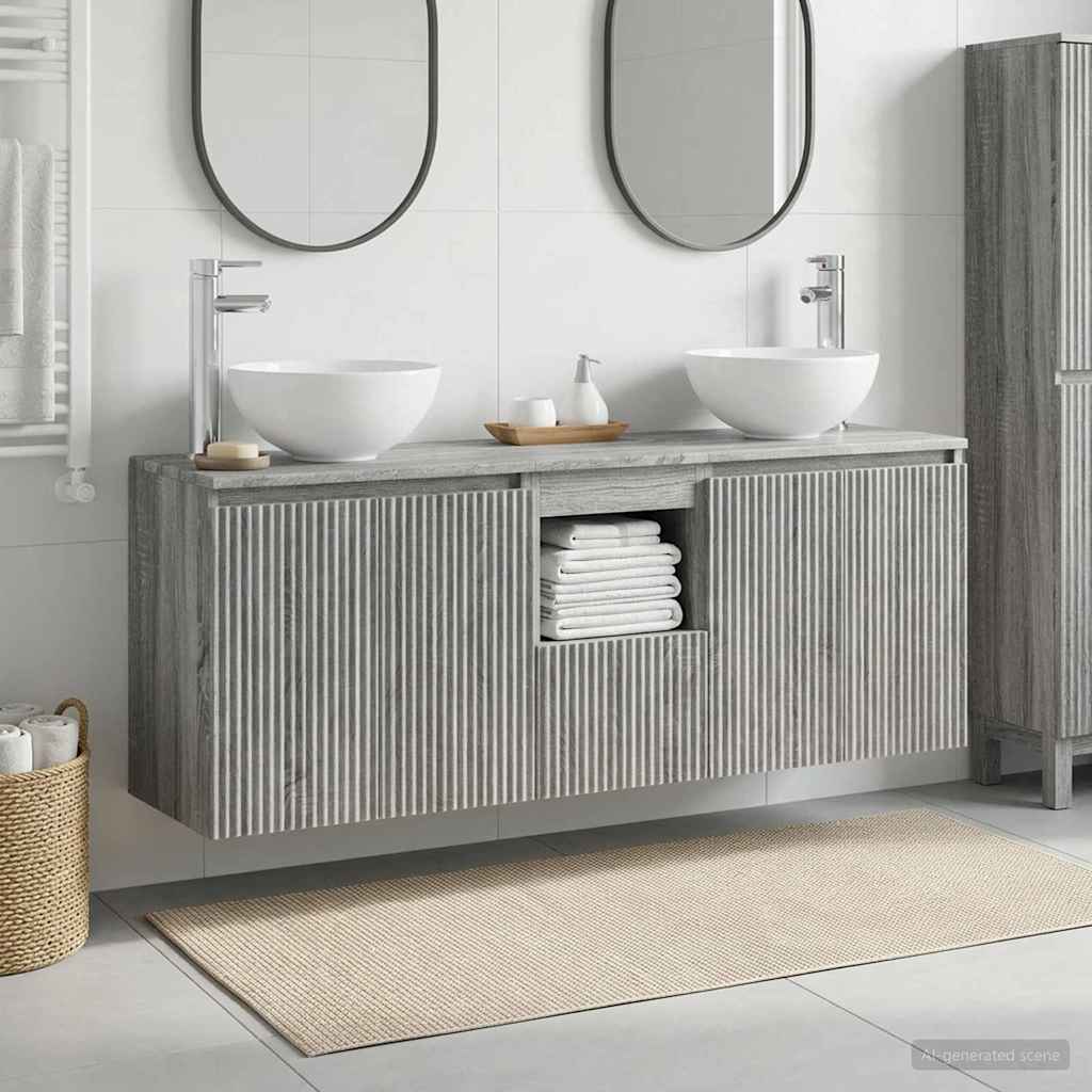 vidaXL Badkamerkast set 3 st Wit 49,5 x 35 x 63 cm Bewerkt hout