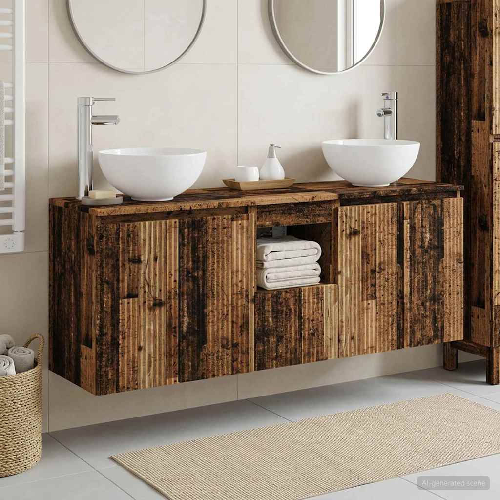 vidaXL Badkamerkast set 3 st Wit 49,5 x 35 x 63 cm Bewerkt hout