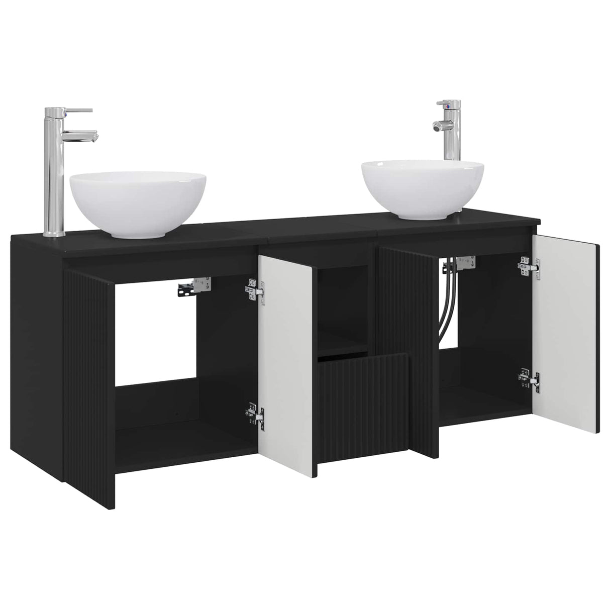 vidaXL Badkamerkast set 3 st Wit 49,5 x 41 x 64,5 cm Bewerkt hout