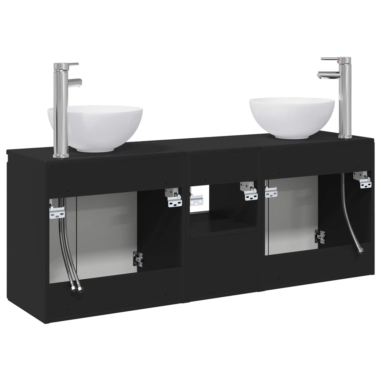 vidaXL Badkamerkast set 3 st Wit 49,5 x 41 x 64,5 cm Bewerkt hout