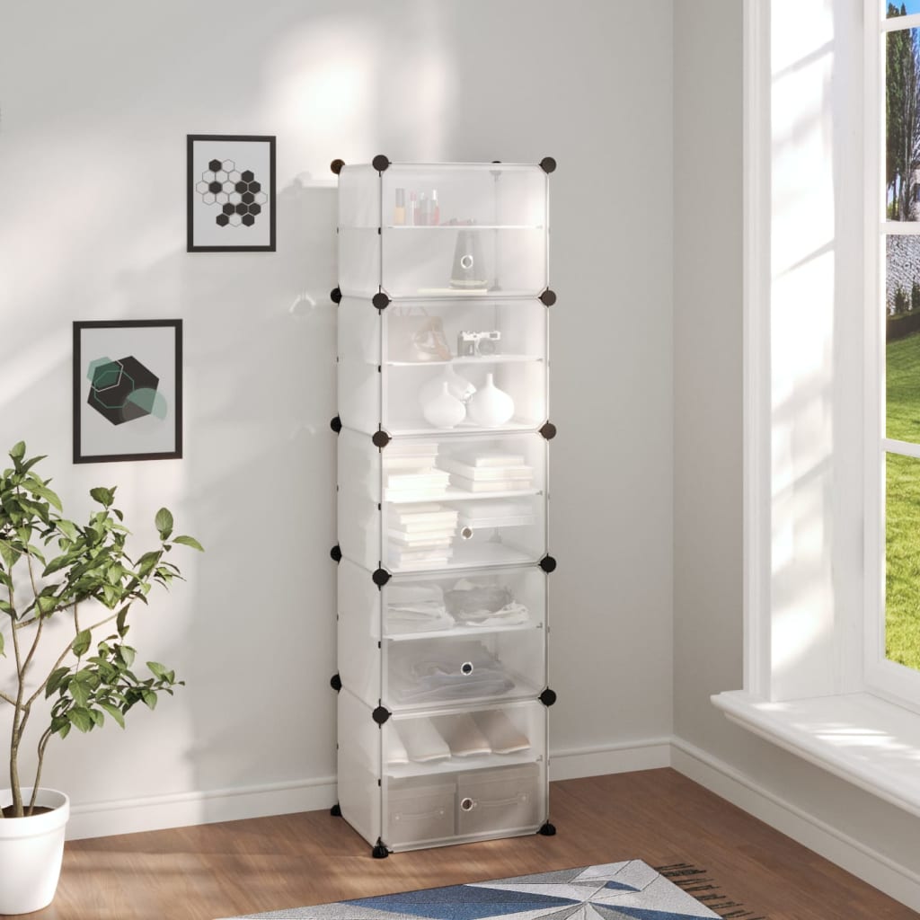 vidaXL Schoenenrek 93x36,5x140 cm polypropeen transparant