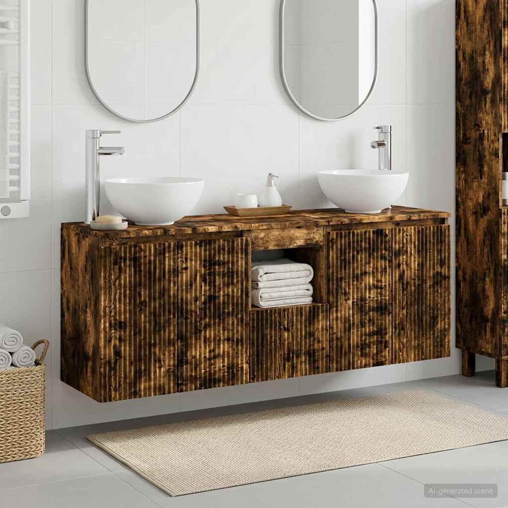 vidaXL Badkamerkast set 3 st Wit 49,5 x 41 x 64,5 cm Bewerkt hout