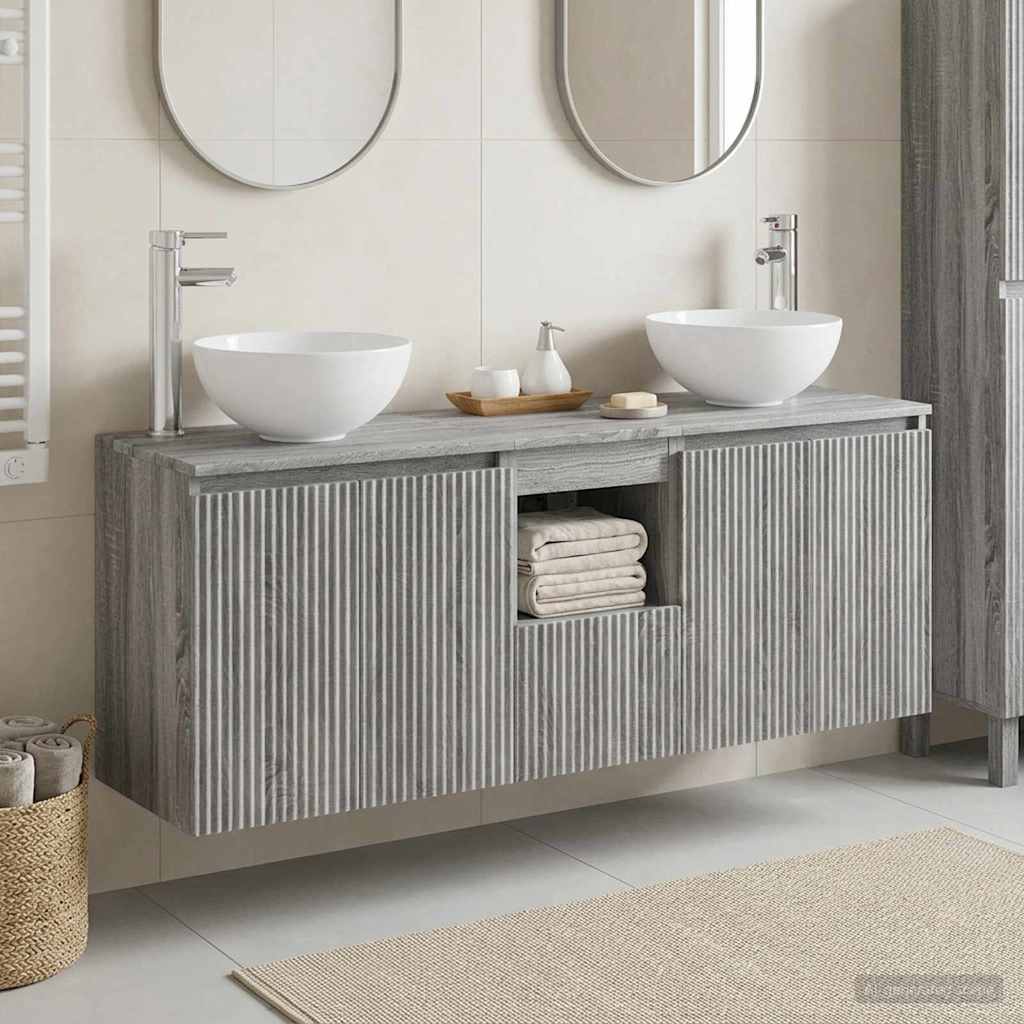vidaXL Badkamerkast set 3 st Wit 49,5 x 41 x 64,5 cm Bewerkt hout
