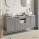 vidaXL Badkamerkast set 3 st Wit 49,5 x 41 x 64,5 cm Bewerkt hout
