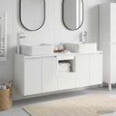 vidaXL Badkamerkast set 3 st Wit 49,5 x 41 x 63 cm Bewerkt hout