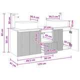vidaXL Badkamerkast set 3 st Wit 49,5 x 41 x 63 cm Bewerkt hout