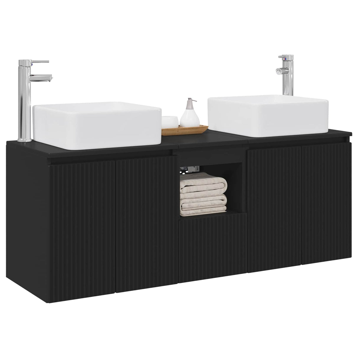 vidaXL Badkamerkast set 3 st Wit 49,5 x 41 x 63 cm Bewerkt hout
