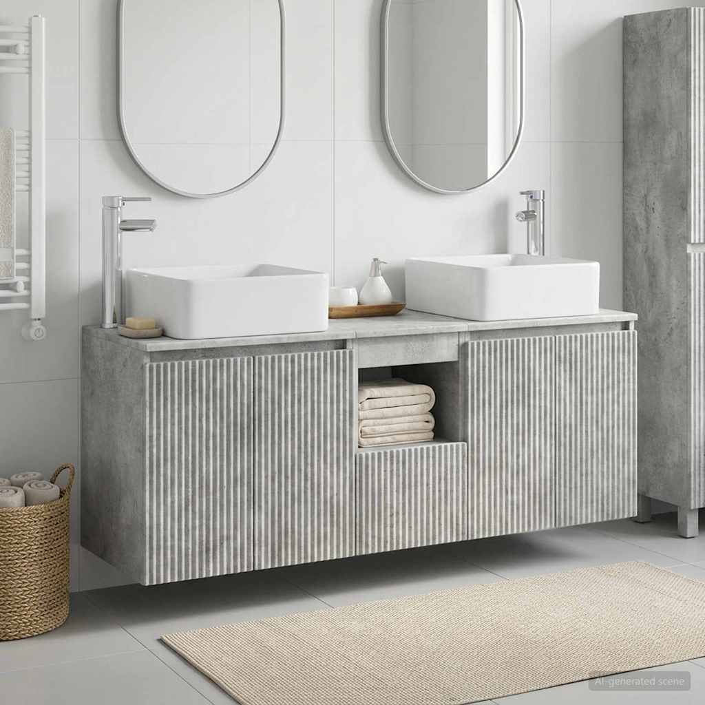 vidaXL Badkamerkast set 3 st Wit 49,5 x 41 x 63 cm Bewerkt hout
