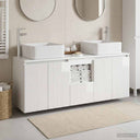 vidaXL Badkamerkast set 3 st Wit 49,5 x 41 x 63 cm Bewerkt hout