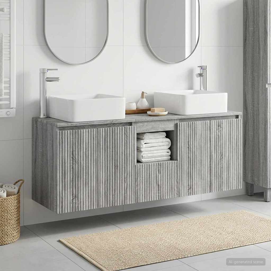 vidaXL Badkamerkast set 3 st Wit 49,5 x 41 x 63 cm Bewerkt hout