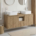 vidaXL Badkamerkast set 3 st Wit 49,5 x 41 x 63 cm Bewerkt hout