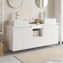 vidaXL Badkamerkast set 3 st Wit 49,5 x 41 x 62,5 cm Bewerkt hout