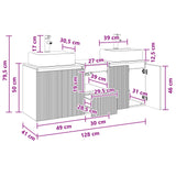 vidaXL Badkamerkast set 3 st Wit 49,5 x 41 x 62,5 cm Bewerkt hout