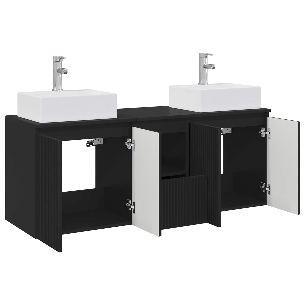 vidaXL Badkamerkast set 3 st Wit 49,5 x 41 x 62,5 cm Bewerkt hout