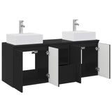 vidaXL Badkamerkast set 3 st Wit 49,5 x 41 x 62,5 cm Bewerkt hout