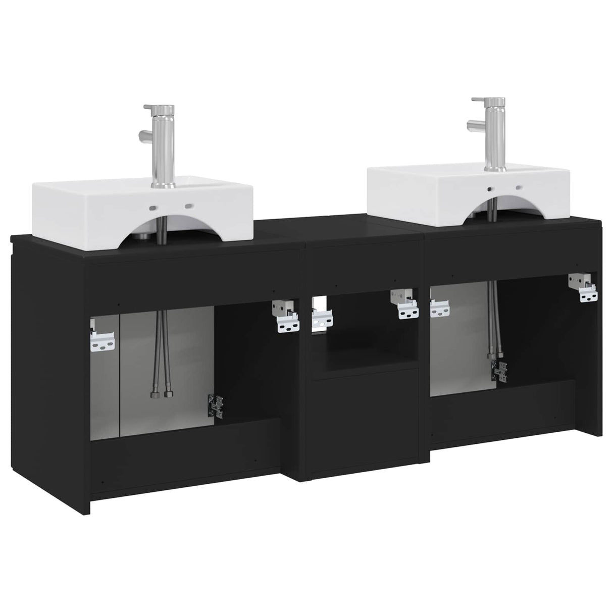 vidaXL Badkamerkast set 3 st Wit 49,5 x 41 x 62,5 cm Bewerkt hout