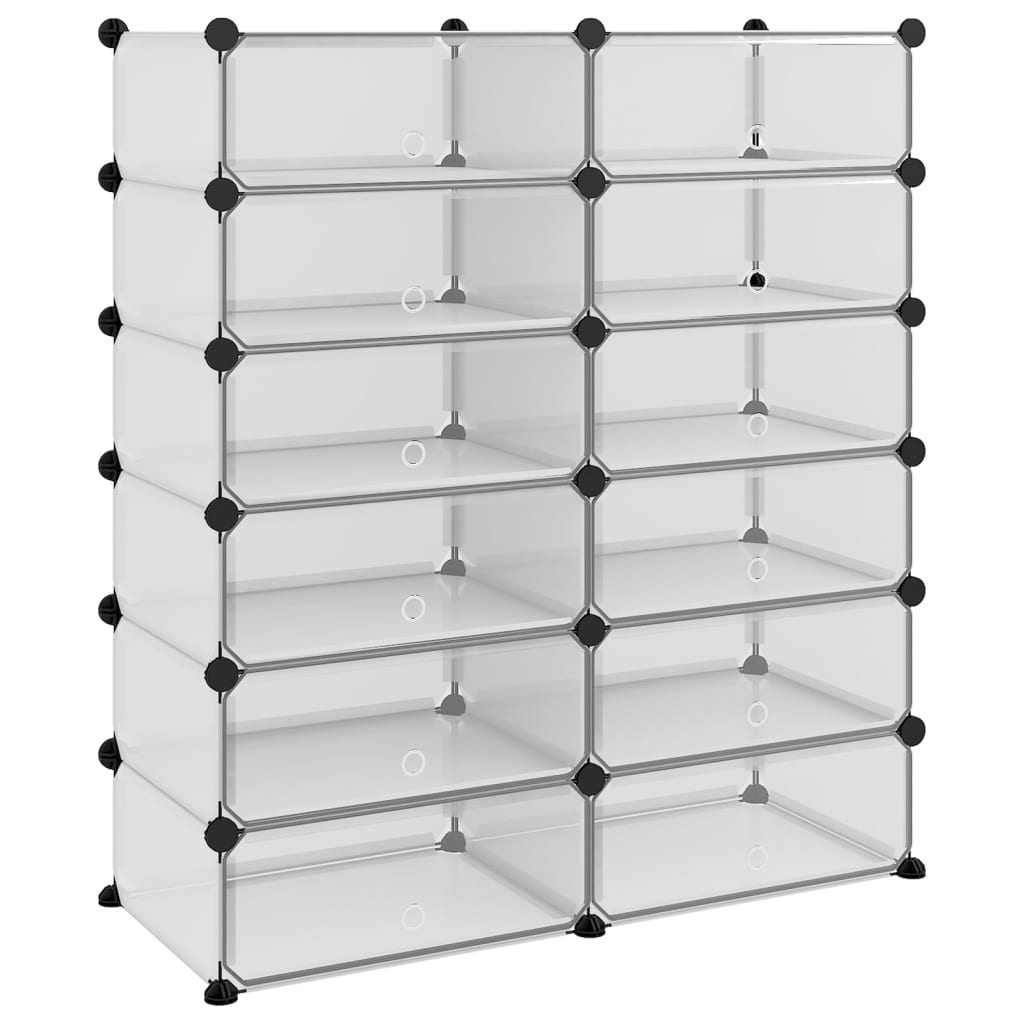 vidaXL Schoenenrek 93x36,5x140 cm polypropeen transparant