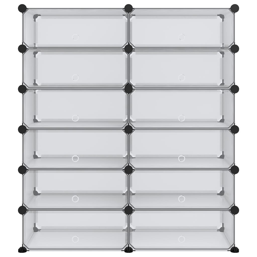 vidaXL Schoenenrek 93x36,5x140 cm polypropeen transparant