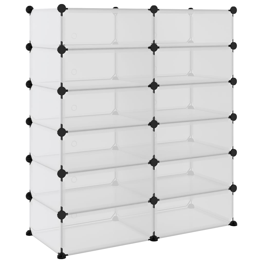 vidaXL Schoenenrek 93x36,5x140 cm polypropeen transparant