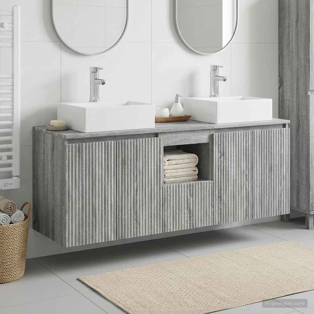 vidaXL Badkamerkast set 3 st Wit 49,5 x 41 x 62,5 cm Bewerkt hout