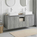 vidaXL Badkamerkast set 3 st Wit 49,5 x 41 x 62,5 cm Bewerkt hout