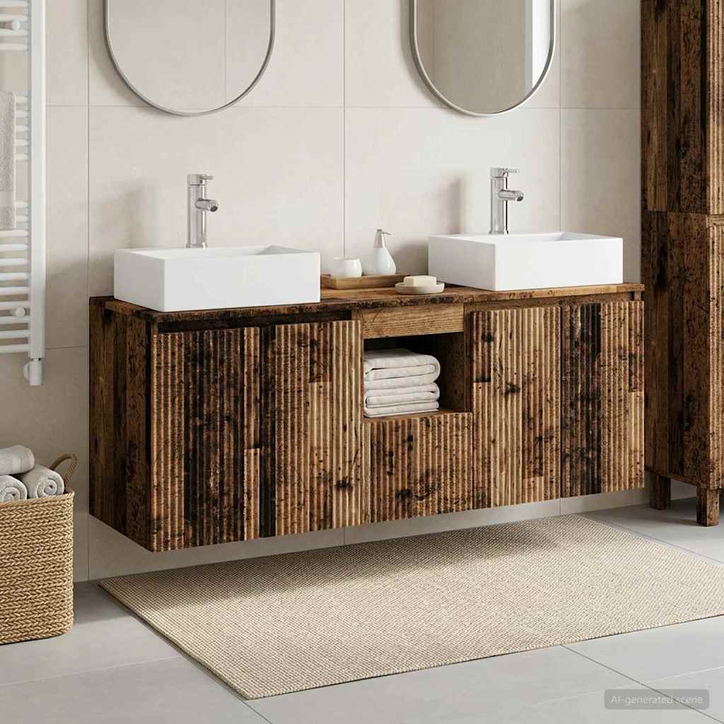 vidaXL Badkamerkast set 3 st Wit 49,5 x 41 x 62,5 cm Bewerkt hout