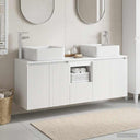 vidaXL Badkamerkast set 3 st Wit 53 x 35 x 63 cm Bewerkt hout