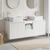 vidaXL Badkamerkast set 3 st Wit 53 x 35 x 63 cm Bewerkt hout
