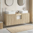 vidaXL Badkamerkast set 3 st Wit 53 x 35 x 63 cm Bewerkt hout