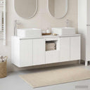 vidaXL Badkamerkast set 3 st Wit 53 x 35 x 63 cm Bewerkt hout